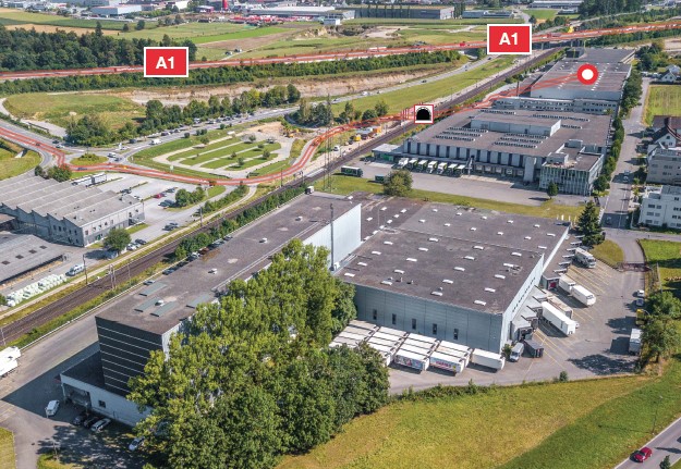 VOLL VERMIETET 2022/AG: Zeitgemässe Logistik- und Büroflächen direkt an der A1/Brugg.