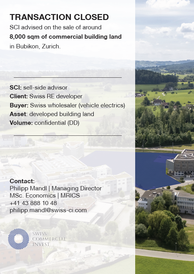 ZH: Verkauf 8’000 m² Gewerbebauland, Bubikon.