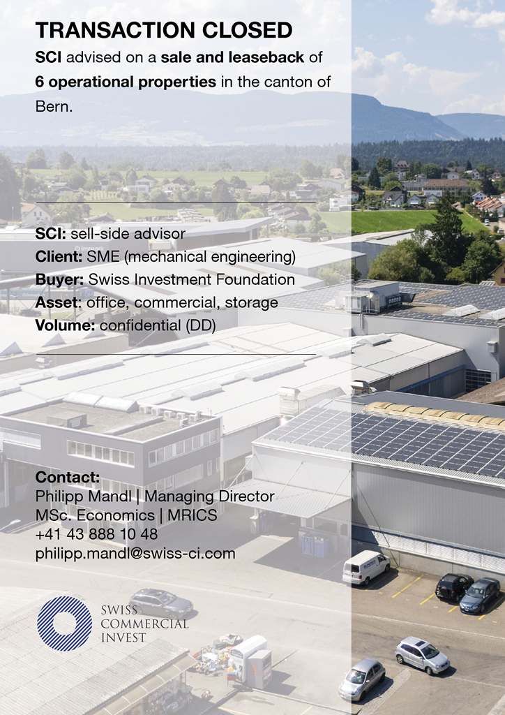 BE: Sale & Lease Back – 6 commercial properties, Aarwangen.
