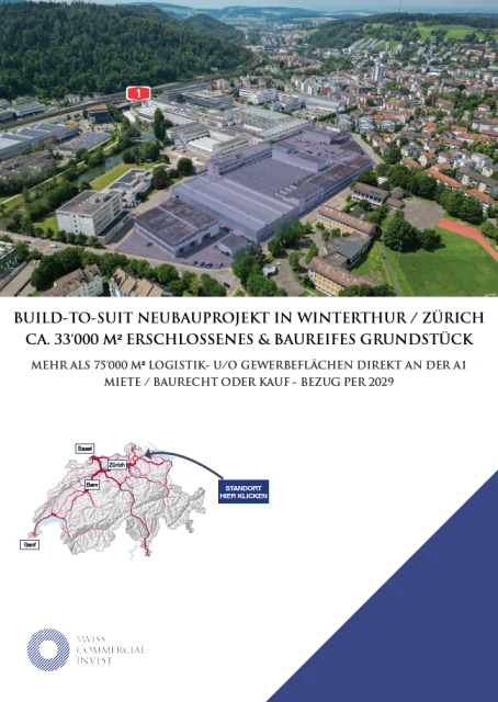 Built-to-suit-Neubauprojekt direkt an der A1 in Winterthur / ZH