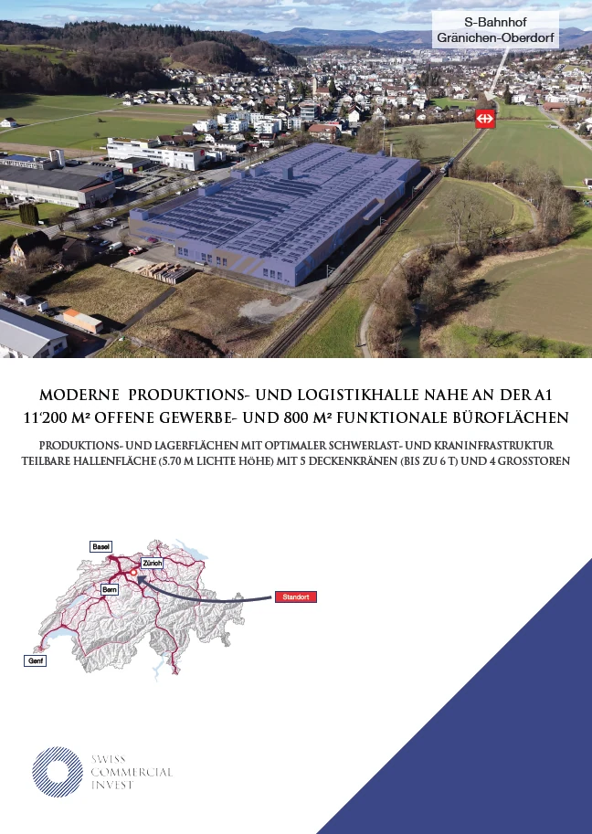 Moderne Produktions- und Logistikhalle nahe der A1 mit optimaler Schwerlast- und Kraninfrastruktur