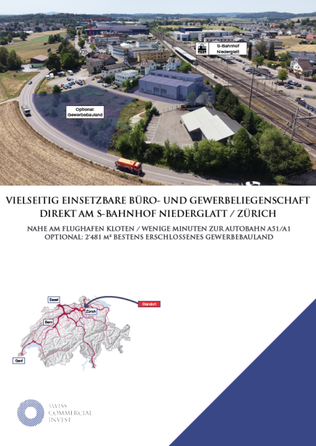 Versatile commercial property directly by Niederglatt railway station / ZH